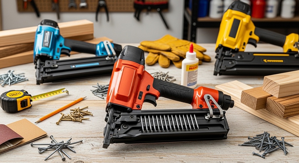 Different types of nail guns for woodworking and DIY repairs